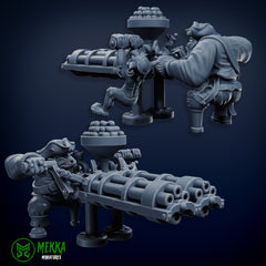 Orc Pirate Twin Gatling Gun by Mekka Miniatures – 32mm Wargaming Scale