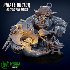 Pirate Doctor - Orc Medical Mayhem by Mekka Miniatures - 32mm Wargaming Scale