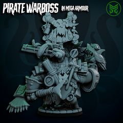 Pirate War Boss in Mega Armour by Mekka Miniatures - 32mm Wargaming Scale