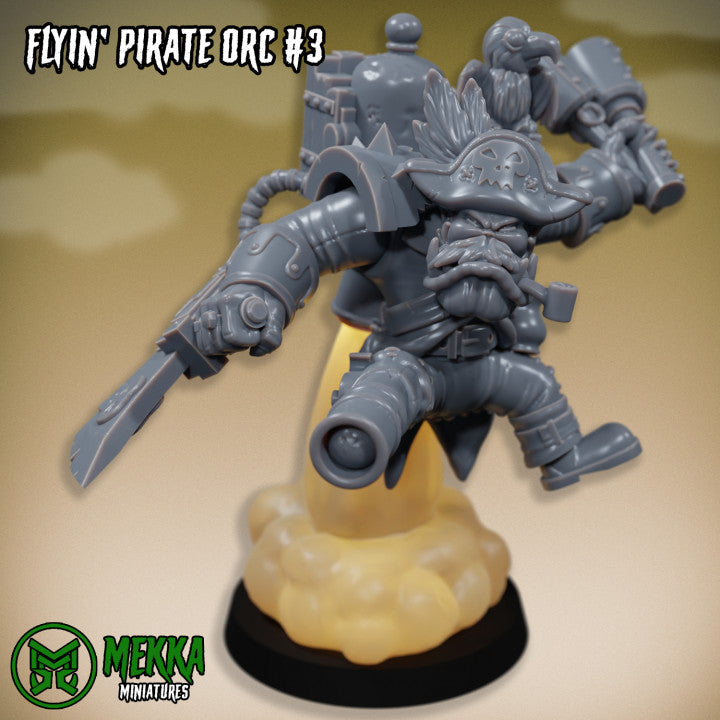 Flyin Orc Pirate Set by MekkaMiniatures - 32mm Wargaming Scale