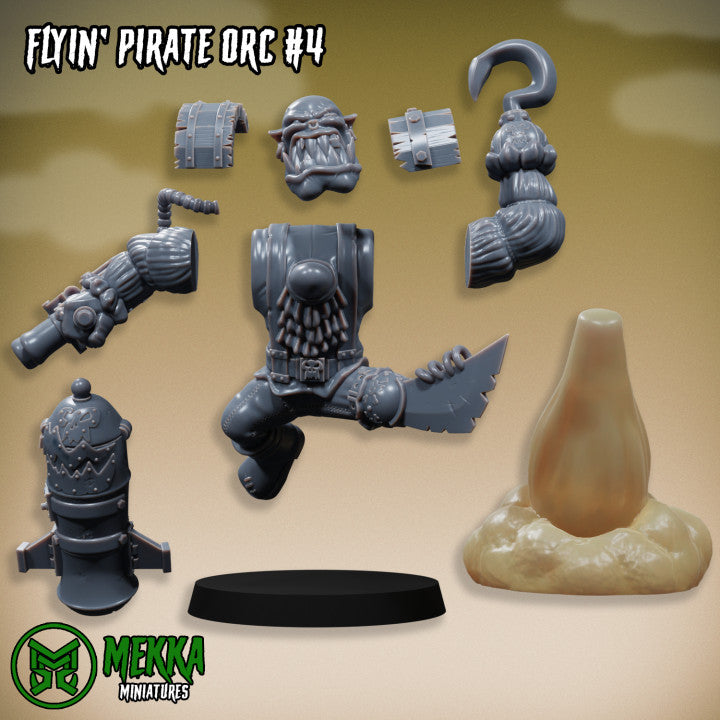 Flyin Orc Pirate Set by MekkaMiniatures - 32mm Wargaming Scale