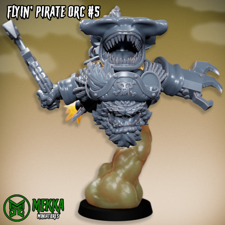 Flyin Orc Pirate Set by MekkaMiniatures - 32mm Wargaming Scale