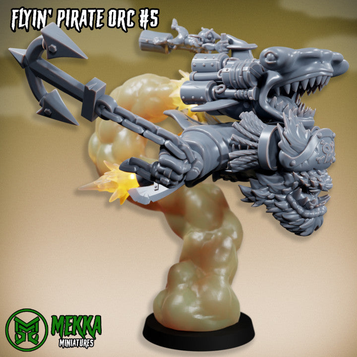 Flyin Orc Pirate Set by MekkaMiniatures - 32mm Wargaming Scale