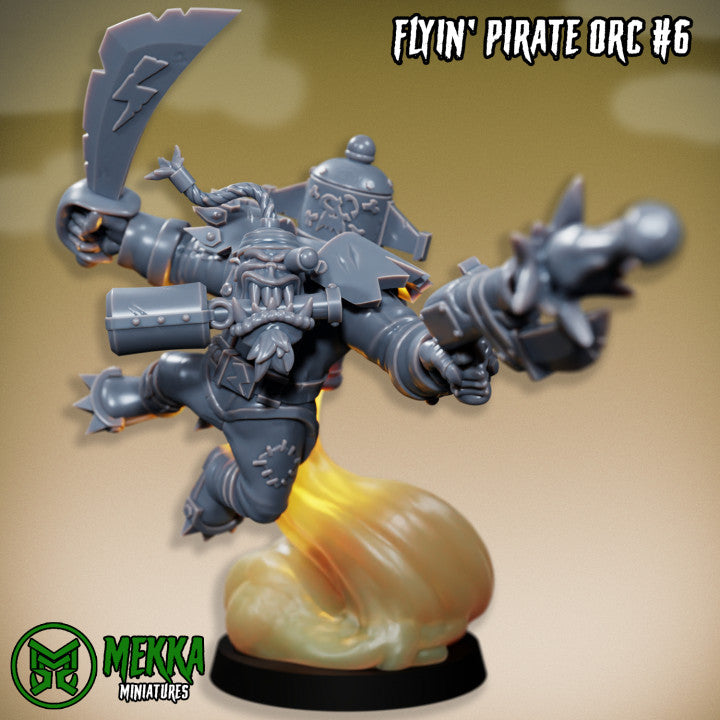 Flyin Orc Pirate Set by MekkaMiniatures - 32mm Wargaming Scale