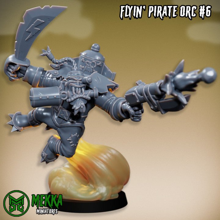 Flyin Orc Pirate Set by MekkaMiniatures - 32mm Wargaming Scale