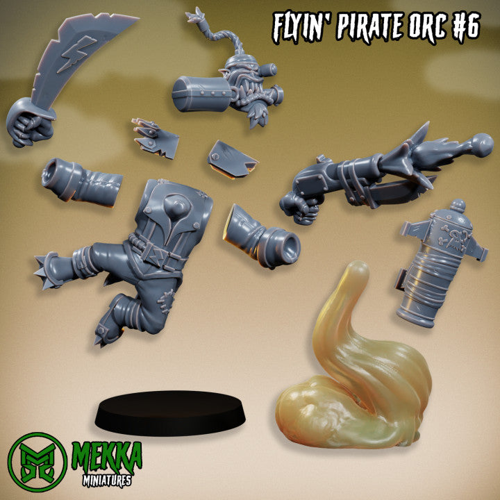Flyin Orc Pirate Set by MekkaMiniatures - 32mm Wargaming Scale