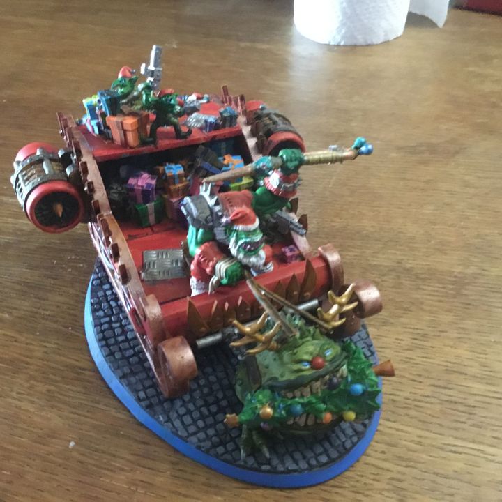 Santa Orc and Sleigh by Mekka Miniatures - 32mm Wargaming Scale