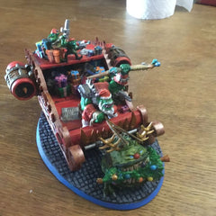 Santa Orc and Sleigh by Mekka Miniatures - 32mm Wargaming Scale