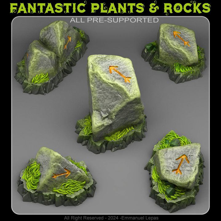 ORIENTED TRAVELER STONES by  Fantastic Plants And Rocks 32mm Tabletop Games