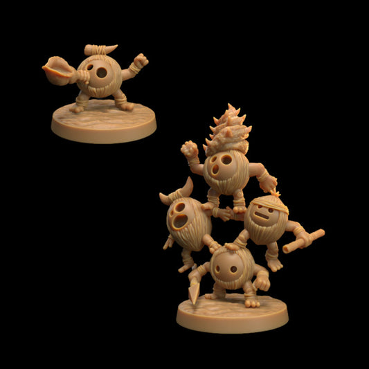 Kakamora Command Group (Coconutfolk, 2 models, 32mm scale) - The Dragon Trappers Lodge