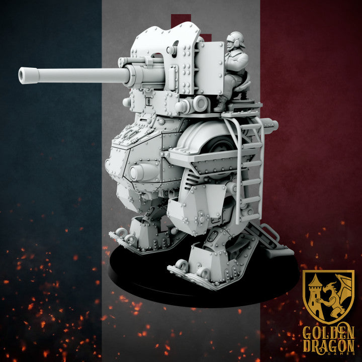New French Republic - CAIM 38 "Danton" Battle Walker By Golden Dragon Games – 32mm Wargaming Scale