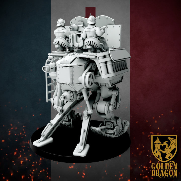 New French Republic - CAIM 38 "Danton" Battle Walker By Golden Dragon Games – 32mm Wargaming Scale