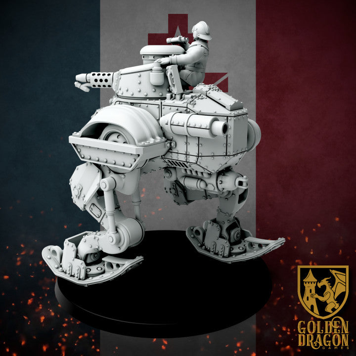 New French Republic - CAIM 38 "Danton" Battle Walker By Golden Dragon Games – 32mm Wargaming Scale