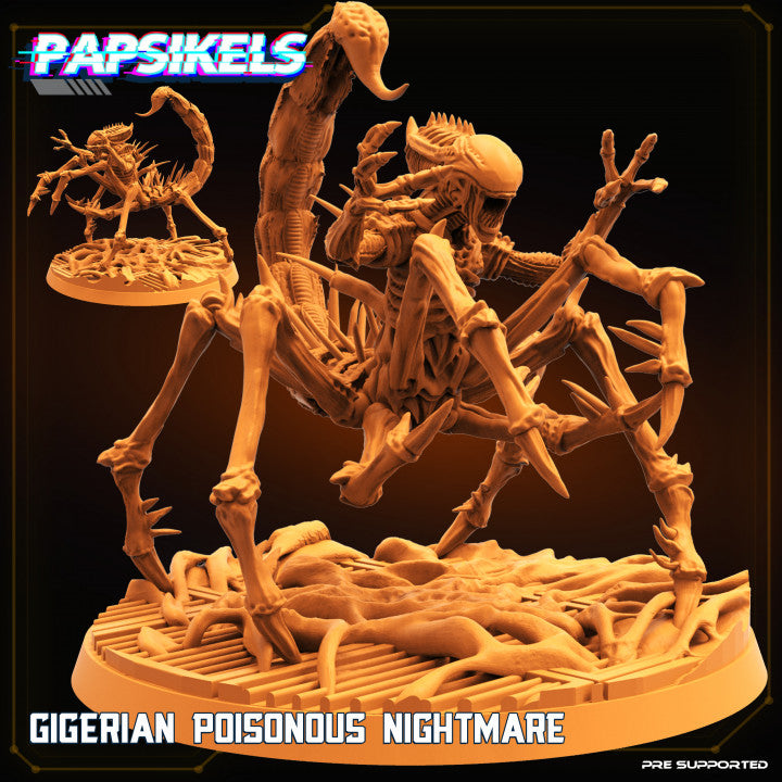 GIGERIAN POISONOUS NIGHTMARE by PAPSIKELS MINIATURES 32mm Tabletop Games
