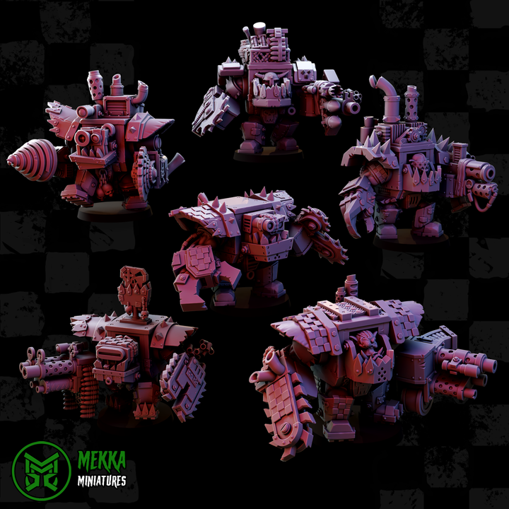 Mega Armoured Orcs Set 2 by Mekka Miniatures - 32mm Wargaming Scale