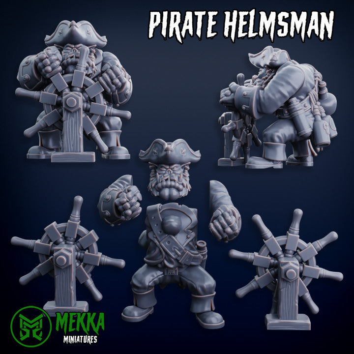 Pirate Orc Helmsman and Gunner by Mekka Miniatures - 32mm Wargaming Scale