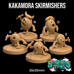 Kakamora Skirmishers (Coconutfolk, 5 models, 32mm scale) - The Dragon Trappers Lodge