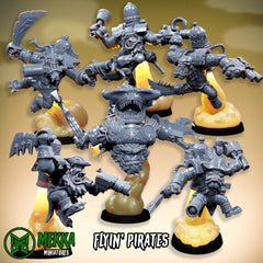 Flyin Orc Pirate Set by MekkaMiniatures - 32mm Wargaming Scale