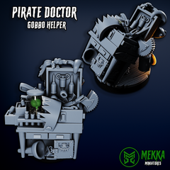 Doctor Von Tickle - Goblin Ork Pirate Medic Set by Mekka Miniatures - 32mm Wargaming Scale