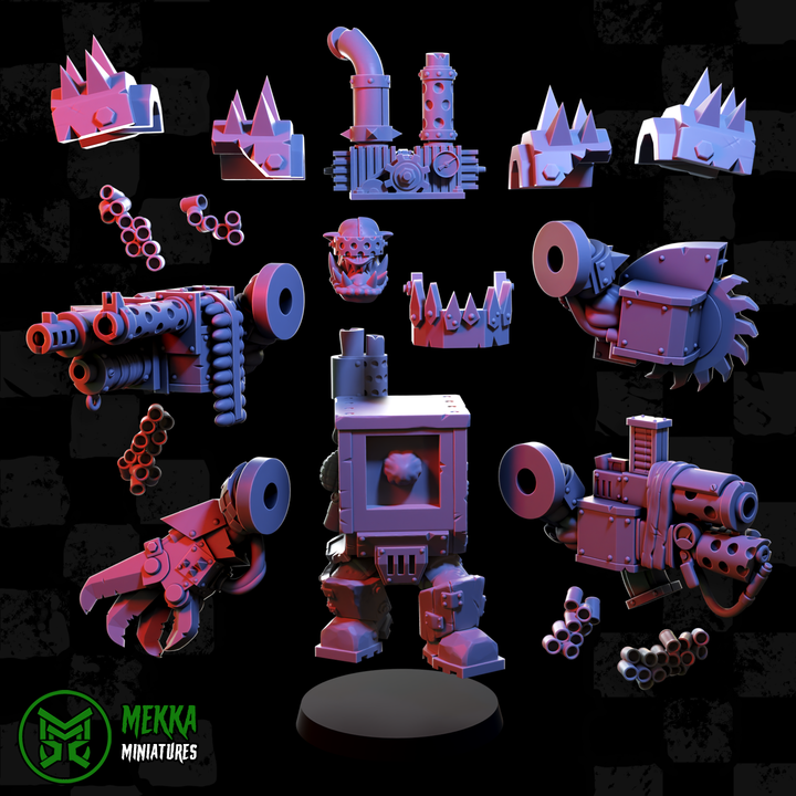 Mega Armoured Orcs Set 2 by Mekka Miniatures - 32mm Wargaming Scale