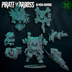 Pirate War Boss in Mega Armour by Mekka Miniatures - 32mm Wargaming Scale