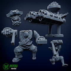 Orc Pirate Twin Gatling Gun by Mekka Miniatures – 32mm Wargaming Scale