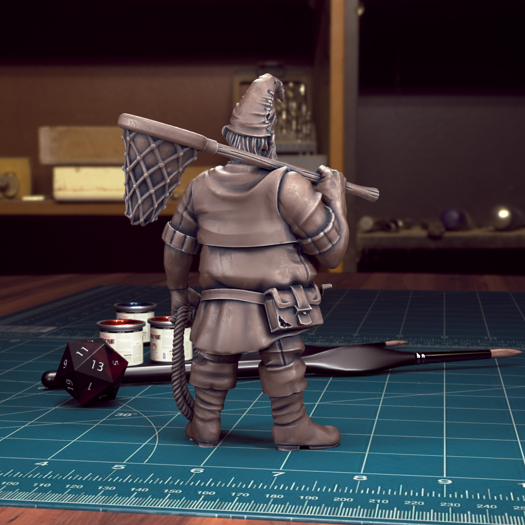 Bluto the Fisher Gnome by Tytantroll Miniatures for Tabletop Games, Dioramas and Statues