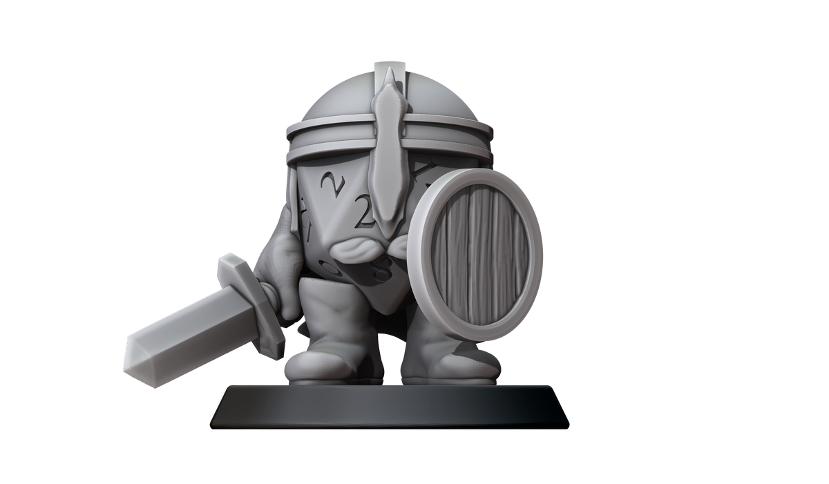 D20 Fighter Construct Hero (Small) by Minitaurus for Tabletop Games, Dioramas and Statues, Available in 15mm, 28mm, 32mm, 32mm heroic, 54mm and 75mm Statue Scale