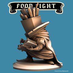 French Fries Warlock, Food Fight Warrior by Quirky Unlimited for Tabletop Games, Dioramas and Statues, Available in 15mm, 28mm, 32mm, 32mm heroic, 54mm and 75mm Statue Scale