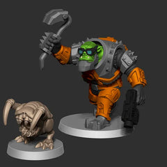 Gorkon Freeman and Edsquig by JoshButin3D Games for Tabletop Games, Dioramas and Statues, Available in 15mm, 28mm, 32mm, 32mm heroic, 54mm and 75mm Statue Scale