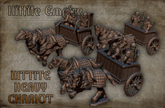 Hittite Heavy Chariots, Historical and Fantasy Wargaming Sculpted by Red Copper Miniatures for Tabletop Games, Dioramas and Statues, Available in 15mm, 20mm, 28mm, 32mm, 54mm and 75mm Statue Scale