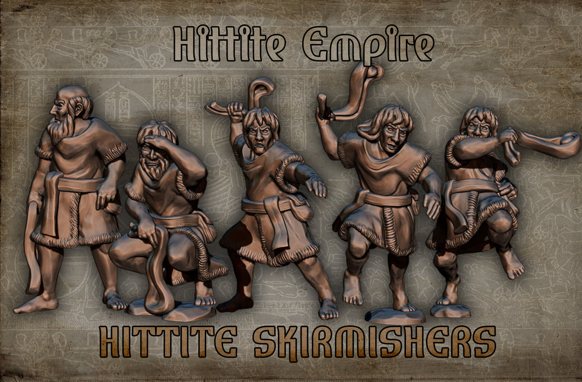 Hittite Skirmishers, Historical and Fantasy Wargaming Sculpted by Red Copper Miniatures for Tabletop Games, Dioramas and Statues, Available in 15mm, 20mm, 28mm, 32mm, 54mm and 75mm Statue Scale