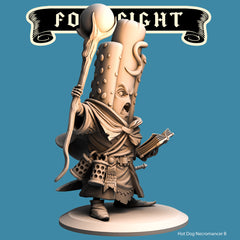 Hot Dog Necromancer, Food Fight Warrior by Quirky Unlimited for Tabletop Games, Dioramas and Statues, Available in 15mm, 28mm, 32mm, 32mm heroic, 54mm and 75mm Statue Scale