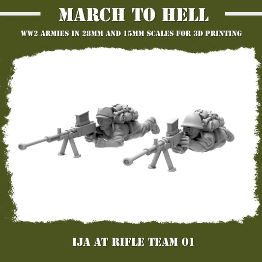 Imperial Japanese Army (IJA) AT Rifle team From 3DBreeds March to Hell Range for Tabletop Games, Dioramas and Statues, Available in 15mm, 20mm, 28mm, 32mm, 32mm heroic, 54mm and 75mm Scale