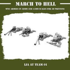 Imperial Japanese Army (IJA) AT Team From 3DBreeds March to Hell Range for Tabletop Games, Dioramas and Statues, Available in 15mm, 20mm, 28mm, 32mm, 32mm heroic, 54mm and 75mm Scale