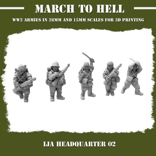 Imperial Japanese Army (IJA) HEADQUARTERS 02 From 3DBreeds March to Hell Range for Tabletop Games, Dioramas and Statues, Available in 15mm, 20mm, 28mm, 32mm, 32mm heroic, 54mm and 75mm Scale