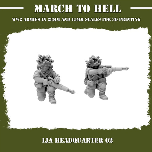 Imperial Japanese Army (IJA) Sniper team From 3DBreeds March to Hell Range for Tabletop Games, Dioramas and Statues, Available in 15mm, 20mm, 28mm, 32mm, 32mm heroic, 54mm and 75mm Scale