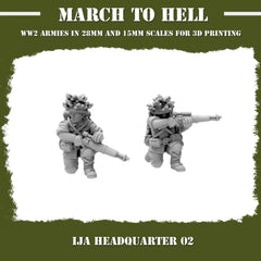 Imperial Japanese Army (IJA) Sniper team From 3DBreeds March to Hell Range for Tabletop Games, Dioramas and Statues, Available in 15mm, 20mm, 28mm, 32mm, 32mm heroic, 54mm and 75mm Scale