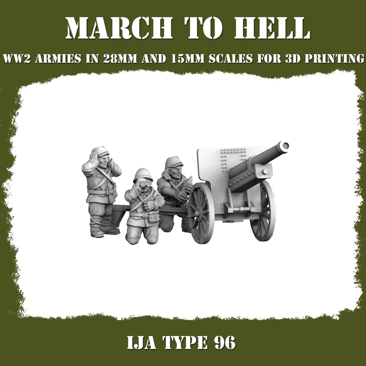 Imperial Japanese Army (IJA) TYPE 96 From 3DBreeds March to Hell Range for Tabletop Games, Dioramas and Statues, Available in 15mm, 20mm, 28mm, 32mm, 32mm heroic, 54mm and 75mm Scale
