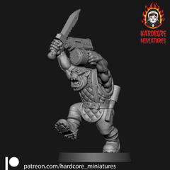Orc Crazy Leader Boy With Pistol and Dagger Sculpted by Hardcore Miniatures for Tabletop Games, Dioramas and Statues