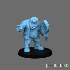 Orknette Orc Grapplaz Professional Wrestler Manager from Space with Charisma by JoshButin3D Games for Tabletop Games, Dioramas and Statues, Available in 15mm, 28mm, 32mm, 32mm heroic, 54mm and 75mm Statue Scale