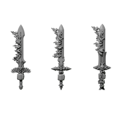 Flaming Power Swords Pack of Six For Sci Fi Battle Brother Space Warrior Marines Eternal Pilgrims by Greytide Studios. Available in Modern and Classic Scale for 28mm-32mm Tabletop Wargaming