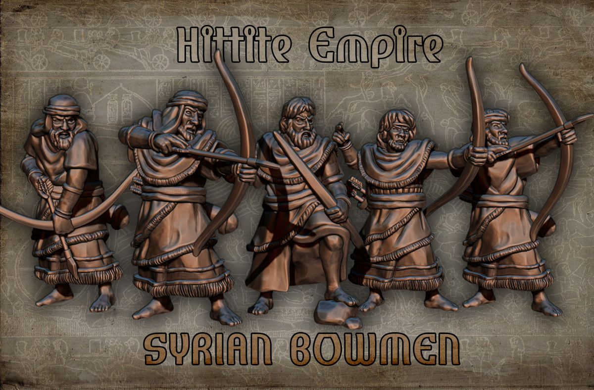 Hittite Bowmen, Historical and Fantasy Wargaming Sculpted by Red Copper Miniatures for Tabletop Games, Dioramas and Statues, Available in 15mm, 20mm, 28mm, 32mm, 54mm and 75mm Statue Scale