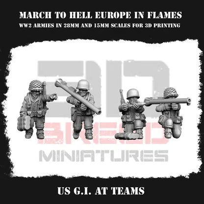 WW2 US Army Heavy Weapons Squad From 3DBreeds March to Hell Range for Tabletop Games, Dioramas and Statues, Available in 12mm, 15mm, 20mm, 28mm, 32mm, 32mm heroic, 54mm and 75mm Scale