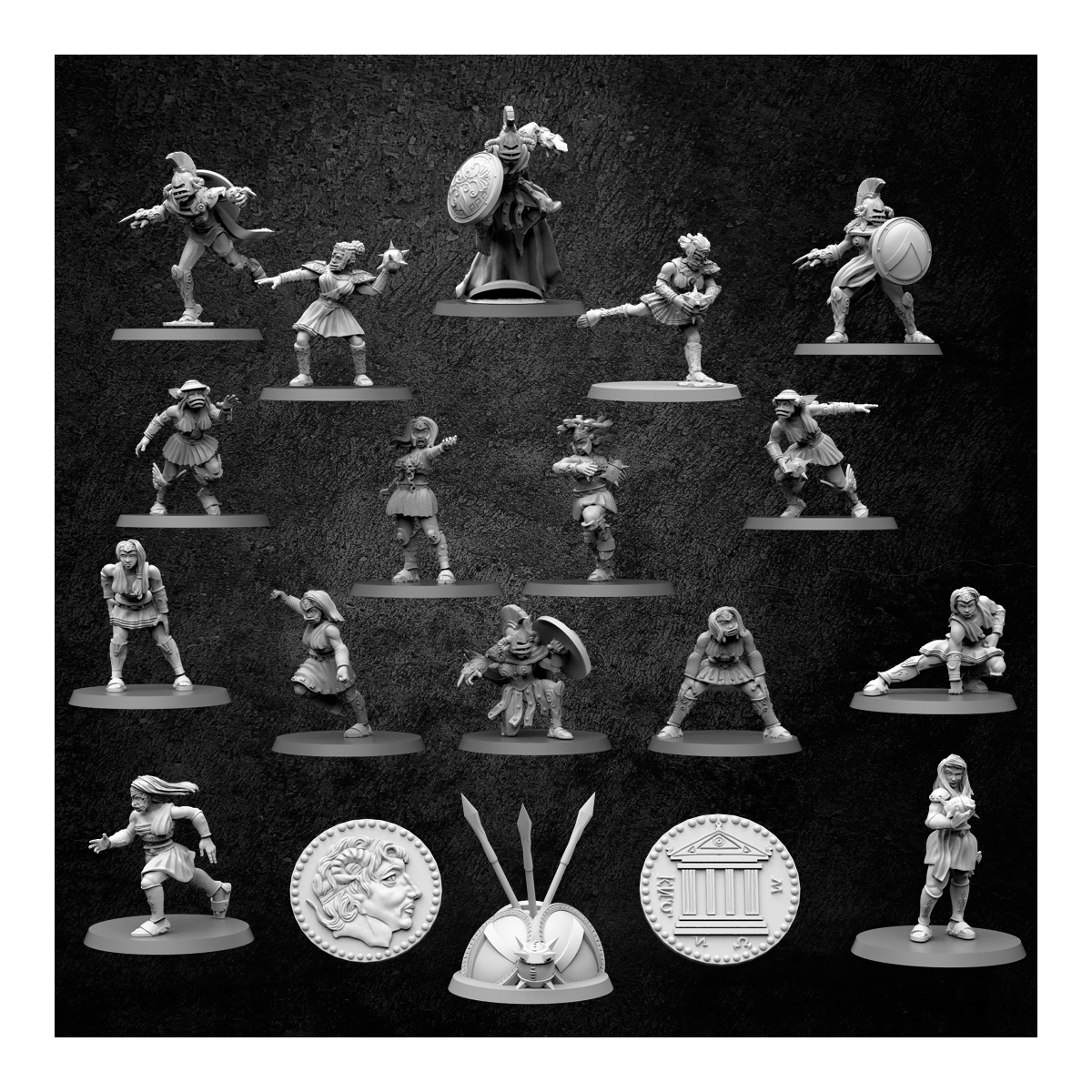 Greek Amazon Wonderful Women Fantasy Football Team by Rako Vendetta Miniatures for Tabletop Games, Dioramas and Statues