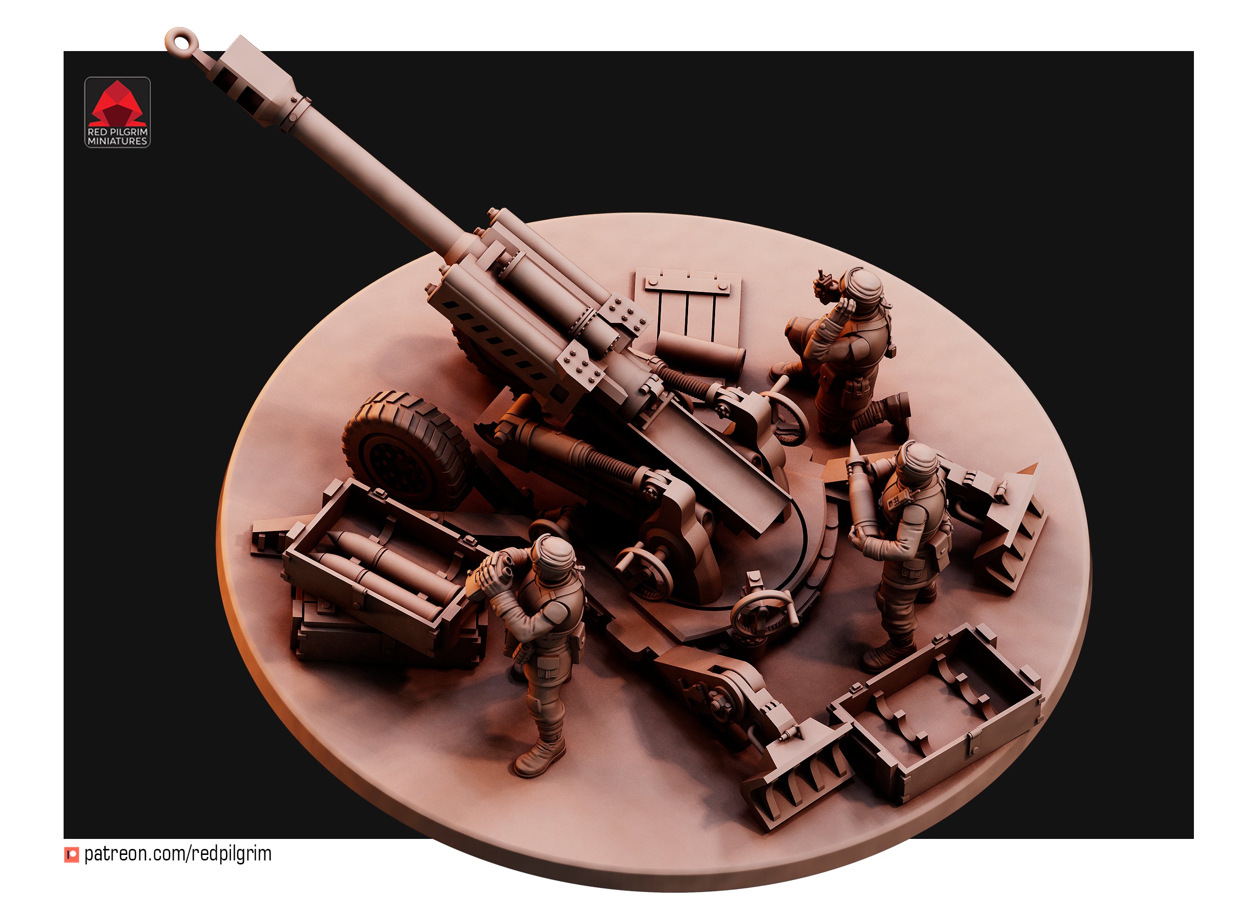 Desert Hawks Artillery Regiment Human Defense Force. Sculpted by Red Pilgrim 32mm Scale for popular wargames.