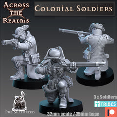 Colonial Soldier with Rifle American Ranger by Across the Realms for Tabletop Games, Dioramas and Statues, Available in 15mm, 28mm, 32mm, 32mm heroic, 54mm and 75mm Statue Scale