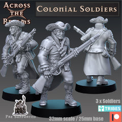 Colonial Soldier with Rifle American Ranger by Across the Realms for Tabletop Games, Dioramas and Statues, Available in 15mm, 28mm, 32mm, 32mm heroic, 54mm and 75mm Statue Scale