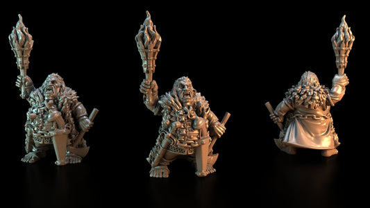 Halfling Witch Hunter Captain with Axe and Pistol by Ezipion for Tabletop Games, Dioramas and Statues, Available in 15mm, 28mm, 32mm, 32mm heroic, 54mm and 75mm Statue Scale
