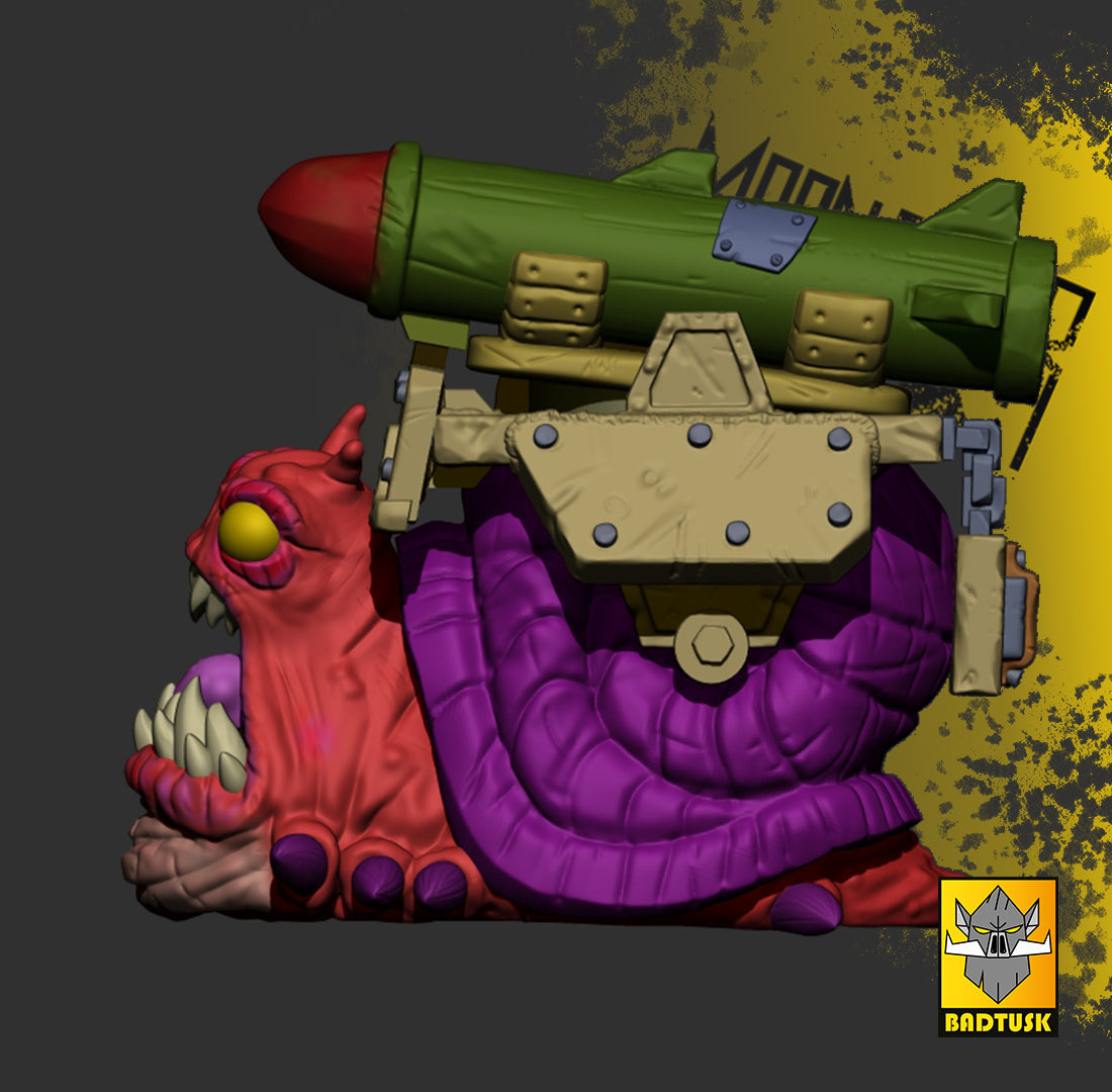 Snail Can Goblin Artillery Beast Sculpted by Bad Tusk Miniatures for Tabletop Games, Dioramas and Statues